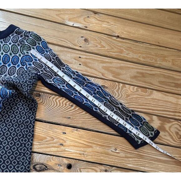 Nic + Zoe Patterned Pullover Sweater Size Medium Women’s Navy - Picture 7 of 7